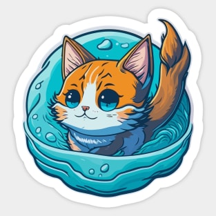 Water Elemental Cat Sticker